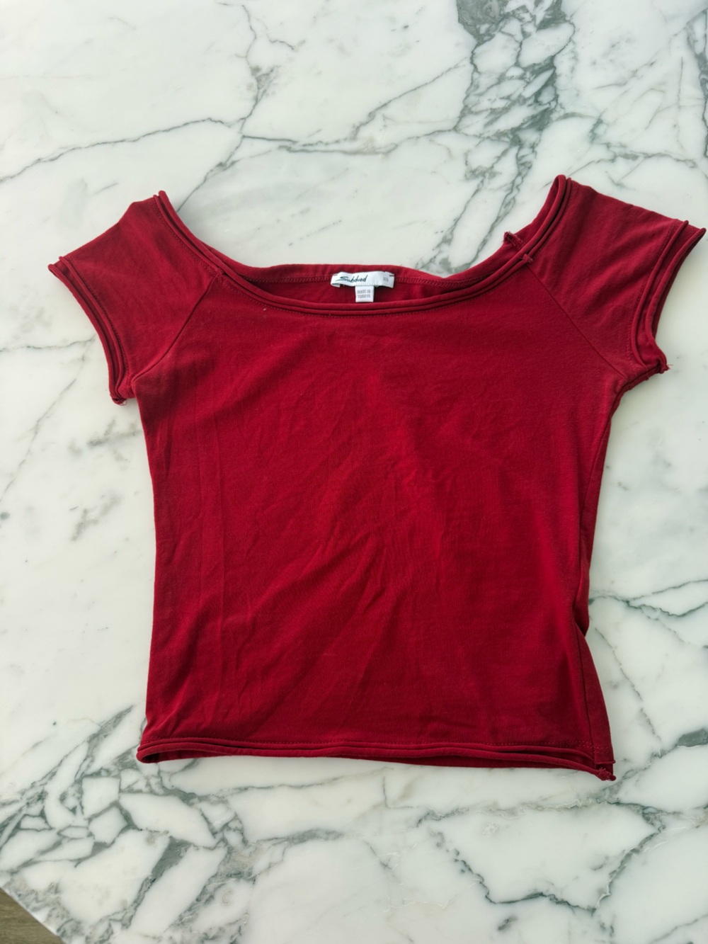 Subdued Women's Red Boat Neck Tank Top